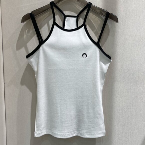 Marine Serre Moon Logo Tank Top White